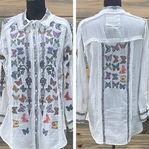 Johnny Was heavily embroidered TALIA TUNIC NWT oversized
